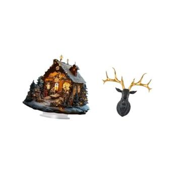 Imagem de Vaveren Enfeite de Cabeça de Veado Acrílico, Decoração de Mesa Autônoma com Base para Festa, Casa, Estante, Festival, Quarto, Arte Boho, Montagem Na Parede, E