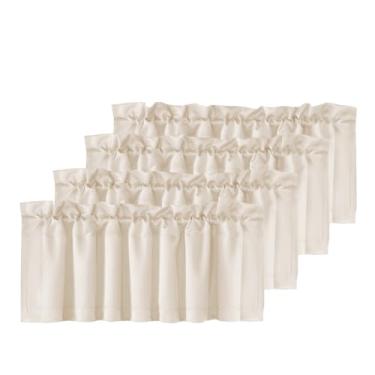 Imagem de H.VERSAILTEX 4 painéis, sanefas blackout para janelas pequenas, cortinas curtas com isolamento térmico, privacidade, persiana decorativa para cozinha, sala de estar, café, banheiro/lavanderia, 132 cm