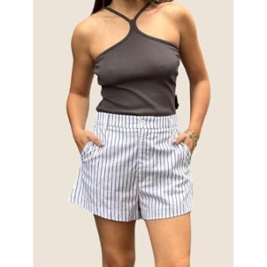 Imagem de Short Listrado Dubai Colcci Jeans Cor:;Tamanho:40-Feminino
