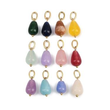 Imagem de Ipotkitt Pedra preciosa celestial redonda lágrima olho turco cubo cruz sol coração concha pingentes para joias faça você mesmo, pulseira, colar, brincos, chaveiros, artesanato, About 14.5~16.5mm long