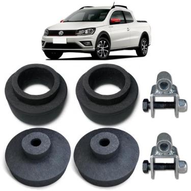 Imagem de Kit Calço de Mola Dianteiro 2,5cm Traseiro 5cm Saveiro G5/.. - Borfix