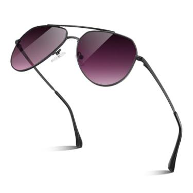 Imagem de Óculos de sol aviador polarizados para homens e mulheres, óculos de sol masculinos modernos com armação de metal polarizado para dirigir e pescar, Roxo, vermelho