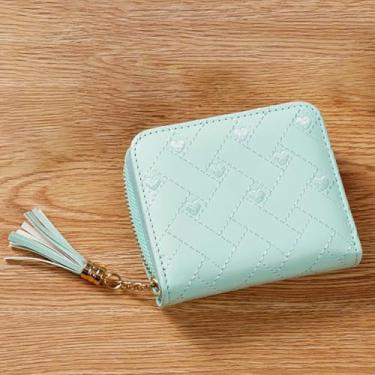 Imagem de Carteira feminina pequena de couro PU, bolsa de mão, mini bolsa com zíper para cartão de crédito e compartimento para dinheiro para mulheres, Marrom, Small