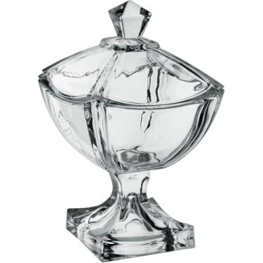 Imagem de BALEIRO BOMBONIERE POTICHE QUADRADO HOME&CO TAMPA VIDRO 28x17x17cm