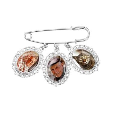 Imagem de Amuleto para fotos de buquê de casamento, 2, 3 imagens, buquê de berloques para fotos de memória de casamento para molduras de buquê, Pinos - três, P