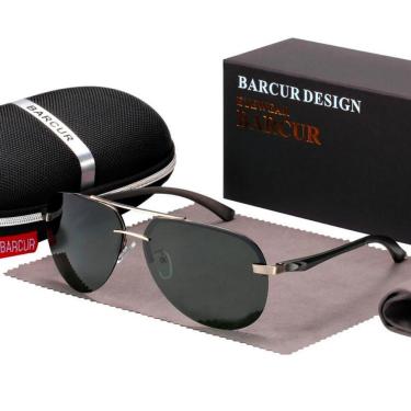 Imagem de Óculos De Sol Aviador Ultra Leves Polarizados Proteção Uv400 Verde