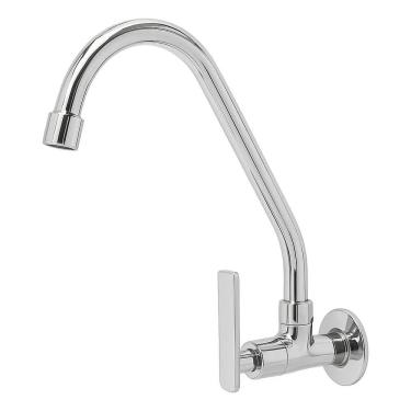 Imagem de Torneira Cozinha Parede Metal Inox 1/2 Bica Móvel Pia 5046A