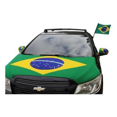 Imagem de Kit 3 Bandeiras Brasil Copa Do Mundo 2022 Retrovisor Capô - Outras Mar