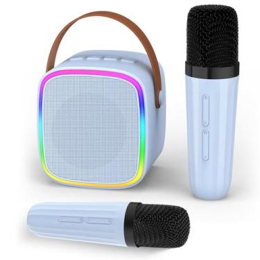 Imagem de Máquina de karaokê Texpot com 2 microfones sem fio azul