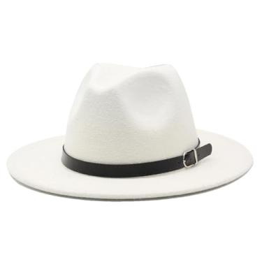 Imagem de Chapéu masculino Fedoras Jazz feminino verão primavera preto mistura boné casual ao ar livre chapéu branco tamanho infantil 52-54 cm