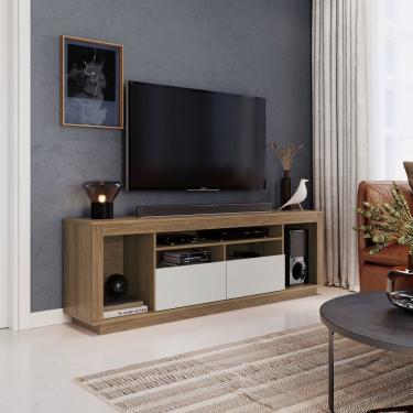 Imagem de Rack para Tv 75 Polegadas 2 Portas 5 Nichos Decorativos Parma Mel / Arenas