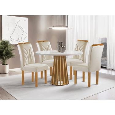 Imagem de Sala de Jantar 4 Cadeiras c Vidro 1,0m - Dublin - Sky Móveis