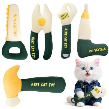 Imagem de LIEVUIKEN Brinquedos de erva de gato para gatos, brinquedos resistentes à mastigação com erva de gato natural, brinquedo interativo de forma engraçada, brinquedo de mastigar para gatos e gatinhos em