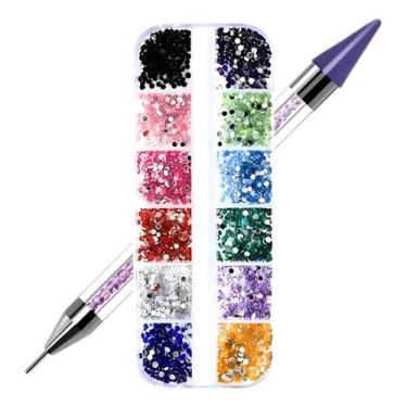 Imagem de Kit De Unha Nail Pedrinhas Coloridas + Caneta Pega Strass top - Cheiro