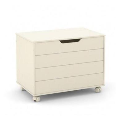 Imagem de Baú Caixa de Brinquedo Organizadora com Tampa e Rodízios Toys - Off Wh