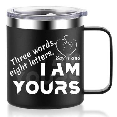 Imagem de Lifeaider Presentes de Natal para ele, namorado, marido, caneca de café I Am Yours, presente para Dia dos Namorados, aniversário e aniversário - Presentes pensativos I Love You para homens e casais