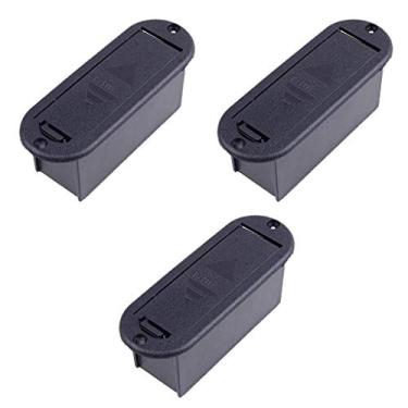 Imagem de 3 captador de guitarra baixo 9v capa de bateria compartimento caixa preta