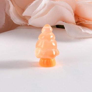 Imagem de Acessórios DIY Snowscape 10 pçs/conjunto de resina fácil de usar mini enfeites de Natal notilucentes desenho animado bonito árvore Xams (laranja)