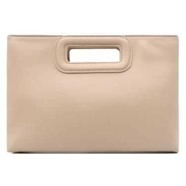 Imagem de Crbeqabe Bolsas de mão femininas formais para noite bolsa de mão de couro PU moda bolsa para formatura, coquetel, casamento com corrente, Nude., One Size