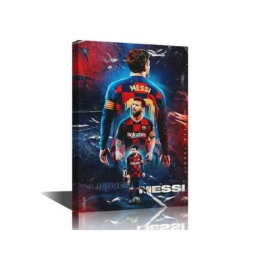 Imagem de Arte de parede em tela TISHIRON Lionel Messi Sports 30x45cm