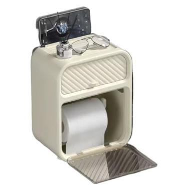 Imagem de Caixa Organizadora à Prova D'áGua Para Banheiro Com Porta Papel HigiêNico E Suporte Para Celular