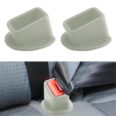 Imagem de Suporte de fivela de cinto de segurança de 2 peças, reforço de fivela de cinto de segurança traseiro de carro de silicone para fácil acesso, fixador de cinto de segurança, capa de proteção de fivela