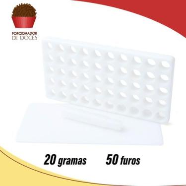 Imagem de Placa Porcionadora De Doces Brigadeiro Beijinho 20g 50 Furos - Tribo S