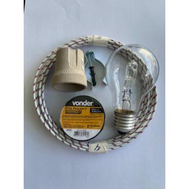 Imagem de Kit Lampada, Fio, Isolante, Soquete, P/ Churrasqueira - 5mts - LCS, 22