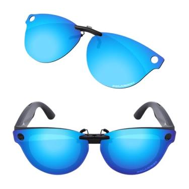 Imagem de Firtox Clipes de óculos de sol polarizados para Ray-Ban Meta Skyler (Gen 2) RW4014 52 mm (tamanho M 52), proteja seus olhos, Azul gelo, RW4014-52