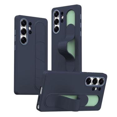 Imagem de Capa para Samsung Galaxy S25 Ultra com Botão Inteligente, Capa de Telemóvel com Aderência Permanente com Suporte, Capa para Samsung S25 Ultra com Botão Inteligente | Alça de Mão | Toque Macio |