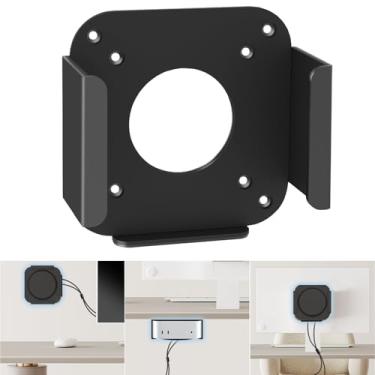 Imagem de Suporte de metal para Mac mini M4/ M4 Pro Suporte de parede VESA e embaixo da mesa para Mac mini M4 2024 com almofadas anti-arranhões Suporte de montagem de parede compatível com Mac mini M4 com