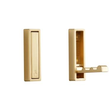 Imagem de VOSEPO Ganchos dobráveis para casaco, 2 peças de ganchos de parede dobráveis e resistentes, liga de zinco, ganchos dobráveis para casaco, toalha, chave, chapéu, bolsa, jaqueta, mochila. (ouro)