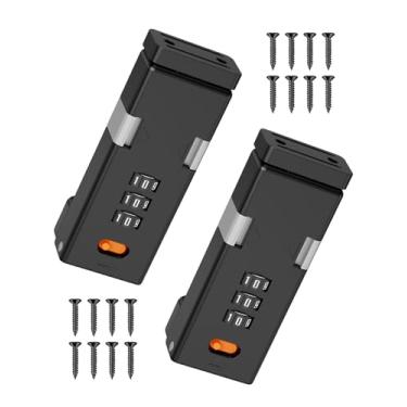 Imagem de MeBantoo Fechadura de combinação de porta de celeiro de 90 graus, fechadura de segurança doméstica sem chave com senha de 3 dígitos para armário de cozinha, gaveta, armário, portas de armário