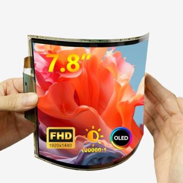 Imagem de Tela flexível de 7,8 polegadas com tela curvada e dobrável FHD 1440 * 1920 AMOLED Display com placa de driver HDMI Monitor OLED kit para demonstração de DIY (para todos os sistemas 1920 * 1440)