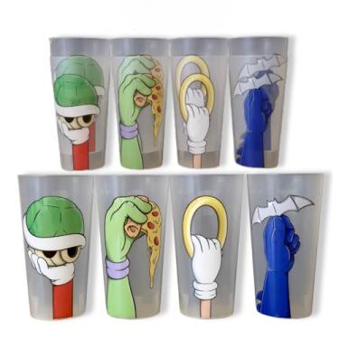 Imagem de ReVè Copos de festa da cultura pop – Conjunto de 12 | Copos de plástico reutilizáveis, ecológicos e duráveis | Feito na França | Copos sem BPA | Seguro para lava-louças na prateleira superior |