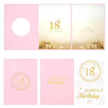 Imagem de IRENE Decorações de aniversário de 18 anos para meninos ou meninas, rosa claro, livro de convidadas, cartão de festa de aniversário de 18 anos, placa de assinatura alternativa para materiais de festa