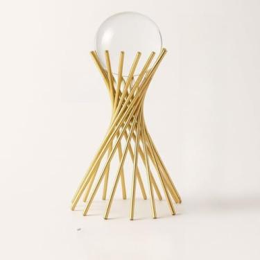 Imagem de Decoração Sala Objetos, Decoracao Escritorio, Enfeite de Metal com Esfera de Vidro Cristal(G)