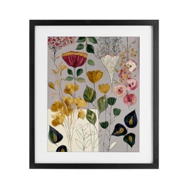 Imagem de Stupell Industries Playful Assumptions Folhagem preta emoldurada sob vidro, design por Annabelle Hall, 40 x 33