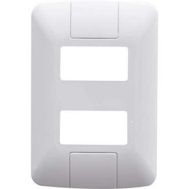 Imagem de Placa 2 Postos Afastados 4x2 Tramontina Aria Branca