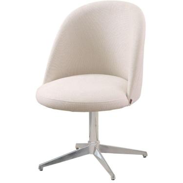 Imagem de Cadeira Karine Linho Areia Com Base Giratória Em Alumínio