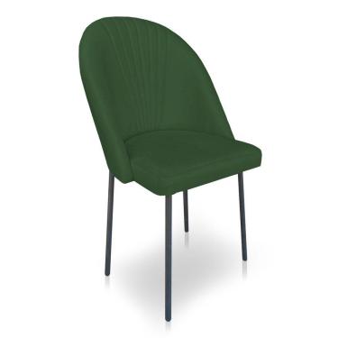 Imagem de Cadeirade Jantar Virginia Sued Verde Pés De Ferro Preto Dclasse Decor