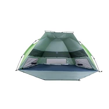 Imagem de Three Bears Barraca de praia pop-up para 3 a 4 pessoas, proteção UV FPS 50+, leve e fácil configuração, toldo de sombra de praia, tenda de praia portátil, cabana de praia (verde)