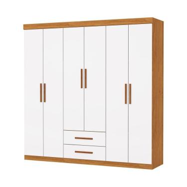 Imagem de Guarda Roupa Aries 6 Portas Sem Espelho E Sem Pe Carioca Moveis Cinamomo/neve