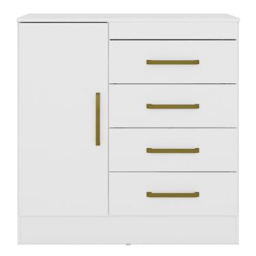 Imagem de Cômoda De Madeira 4 Gavetas Montevidéu Demóbile Branco