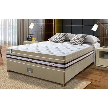 Imagem de Conjunto Cama Box Casal De Molas Ensacadas Cama Inbox Select Euro Soft 138x188x71 Bege