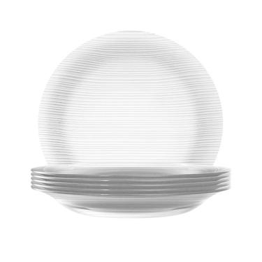 Imagem de Jogo De 6 Pratos Fundo Diamante 22,4Cm Transparente