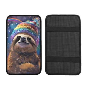 Imagem de Capa de console central de carro preguiça, protetor de capa de caixa de assento de braço, acessórios de decoração de carro confortáveis adequados para a maioria dos carros, veículos, SUV