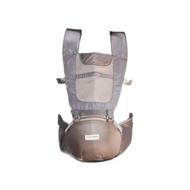 Imagem de Canguru Ergonômico para Bebê Cinza 6 Posições com Assento Até 25Kg Tra