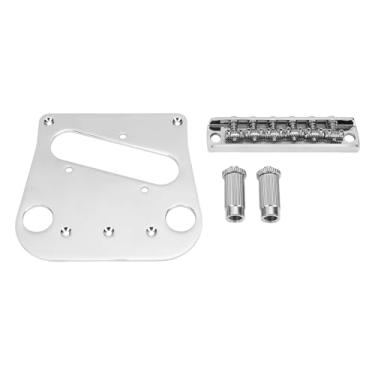 Imagem de Luocute Ponte de Guitarra, Sela de Rolo de Metal Cromado Ajustável para Ressonância Aprimorada e Estabilidade de Afinação, Peças de Pontes de Guitarra Elétrica Com Chave Especializada,