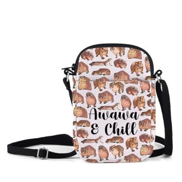 Imagem de MNIGIU Bolsa de ombro engraçada animal desenho animado Hyraxes Meme Merch Hyraxes AWAWA Bolsa tiracolo Hyraxes presente para amantes Hyraxes presente para mãe, Awawa Chill
